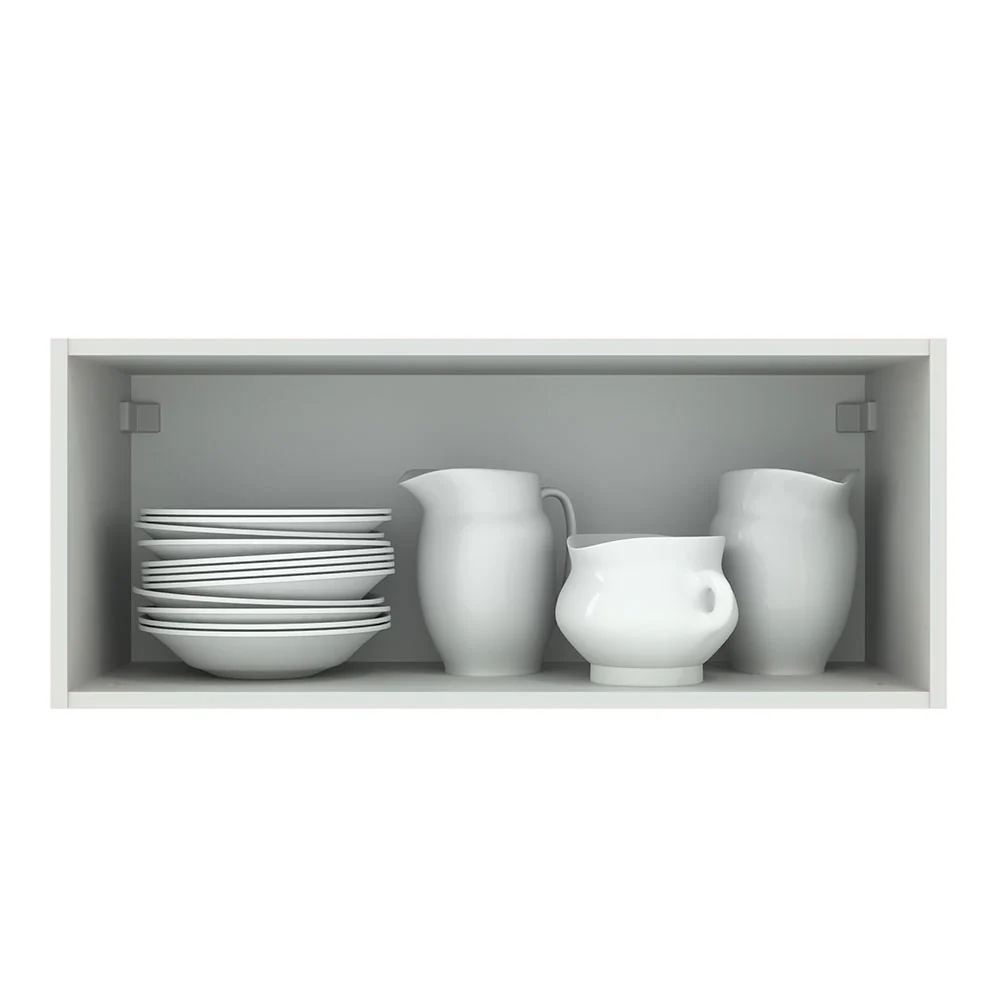 Armário Aéreo Madesa Agata 80 cm 1 Porta Basculante Branco/Cinza - Image 3