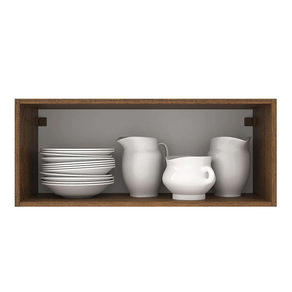 Armário Aéreo Madesa Agata 80 cm 1 Porta Basculante Rustic/Branco - Image 3