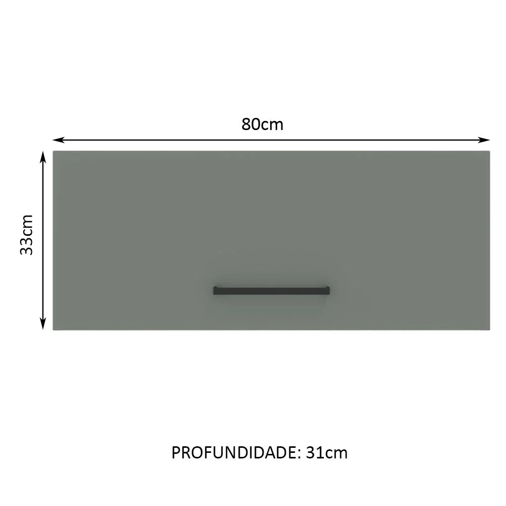 Armário Aéreo Madesa Agata 80 cm 1 Porta Basculante Rustic/Cinza - Image 2
