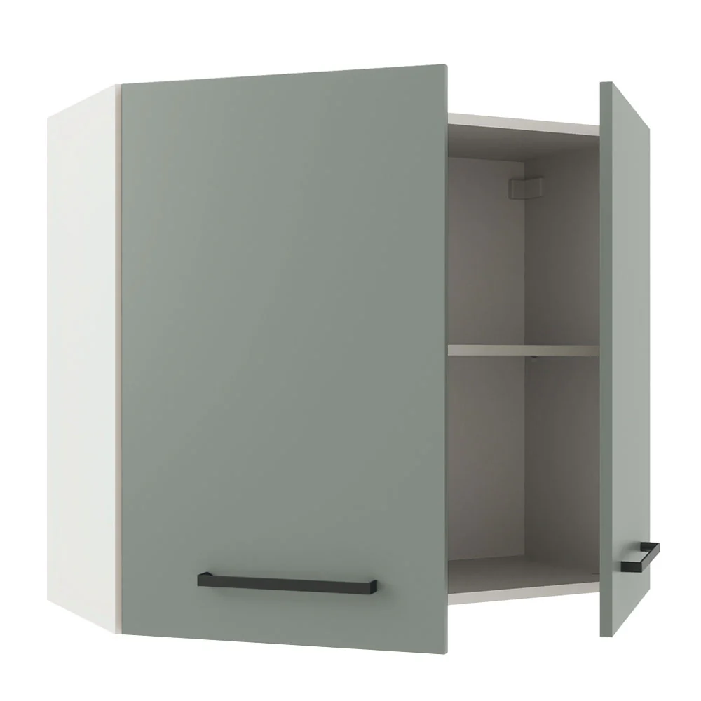 Armário Aéreo Madesa Agata 80 cm 2 Portas Branco/Cinza - Image 4