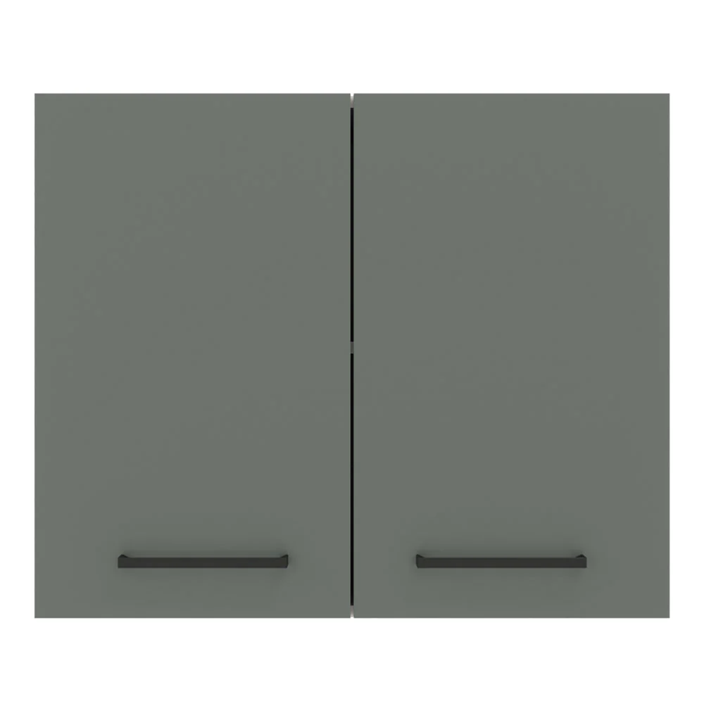 Armário Aéreo Madesa Agata 80 cm 2 Portas Branco/Cinza - Image 8