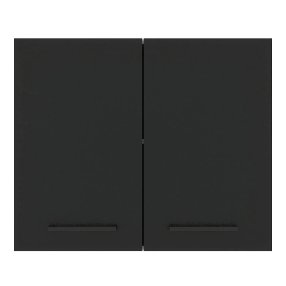 Armário Aéreo Madesa Agata 80 cm 2 Portas Branco/Preto - Image 8