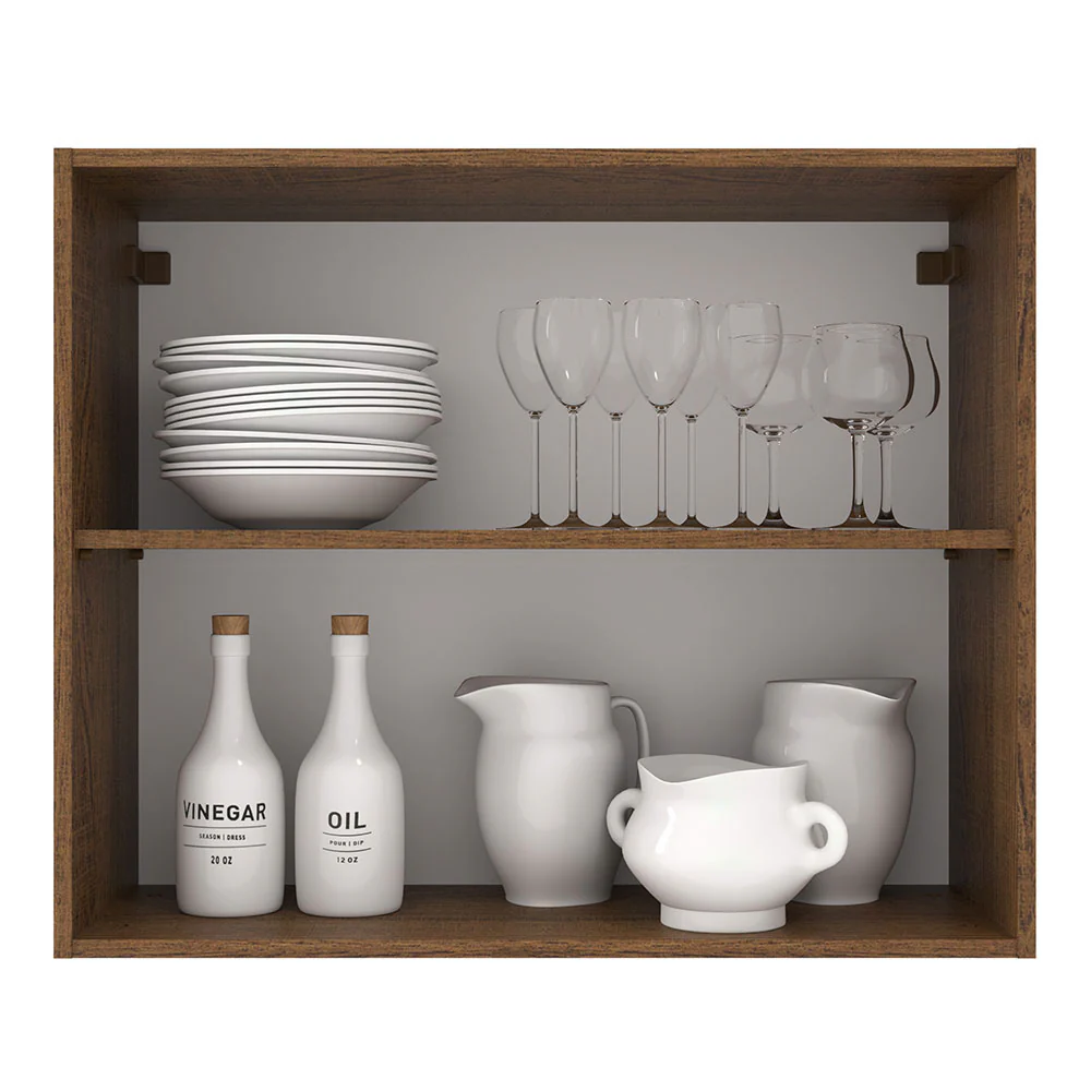 Armário Aéreo Madesa Agata 80 cm 2 Portas Rustic/Branco - Image 3