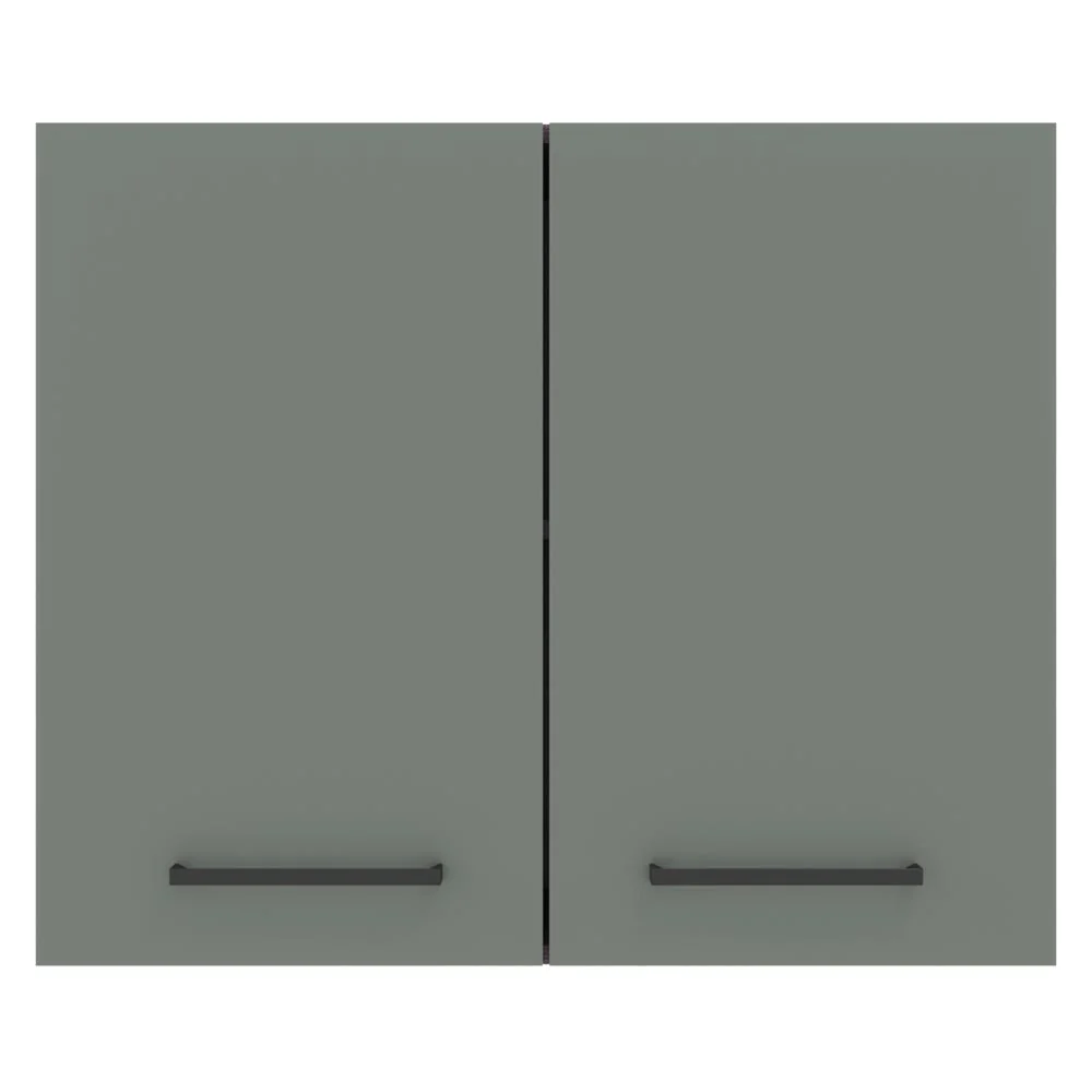 Armário Aéreo Madesa Agata 80 cm 2 Portas Rustic/Cinza - Image 8