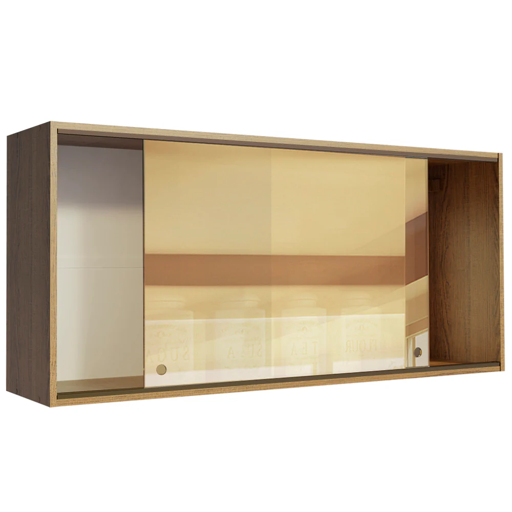 Armário Aéreo Madesa Emilly 2 Portas de Correr de Vidro Reflex Rustic - Image 4