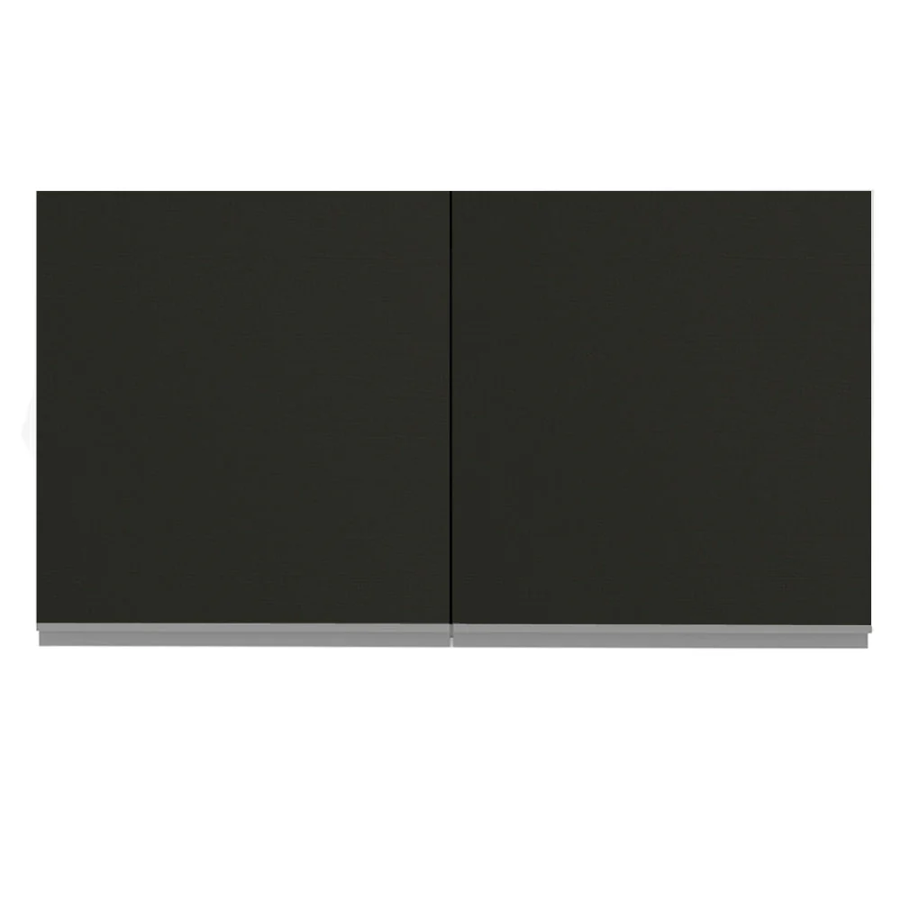 Armário Aéreo Madesa Glamy 120 cm 2 Portas Branco/Preto - Image 8