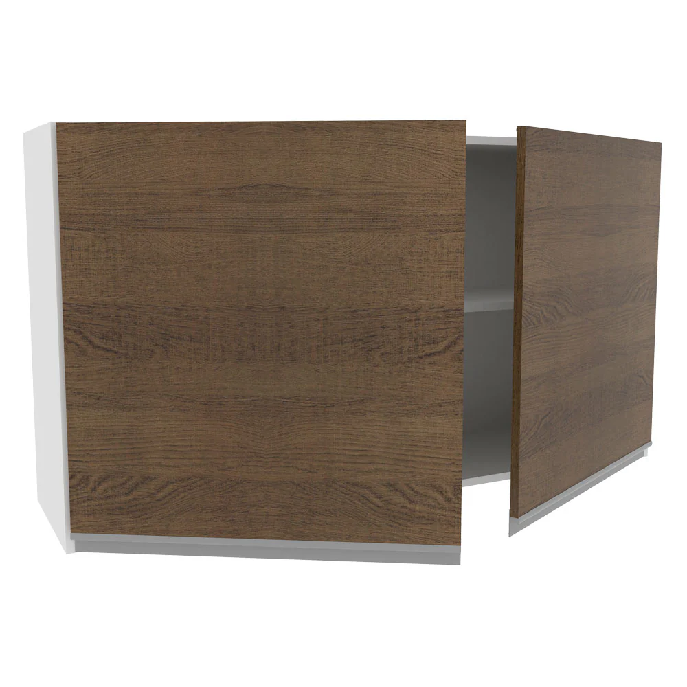 Armário Aéreo Madesa Glamy 120 cm 2 Portas Branco/Rustic - Image 4