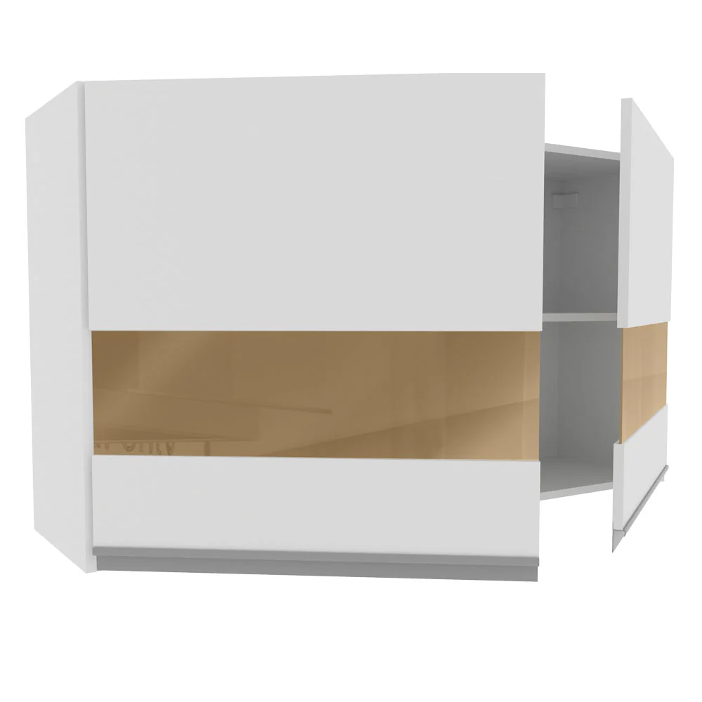 Armário Aéreo Madesa Glamy 120 cm 2 Portas com Vidro Branco - Image 4