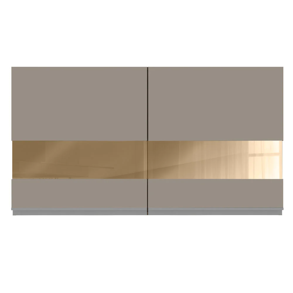 Armário Aéreo Madesa Glamy 120 cm 2 Portas com Vidro Branco/Crema - Image 7