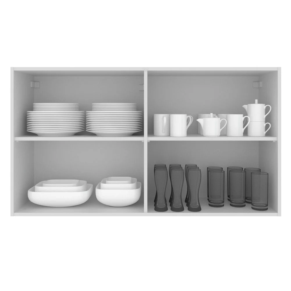 Armário Aéreo Madesa Glamy 120 cm 2 Portas com Vidro Branco/Rustic - Image 3