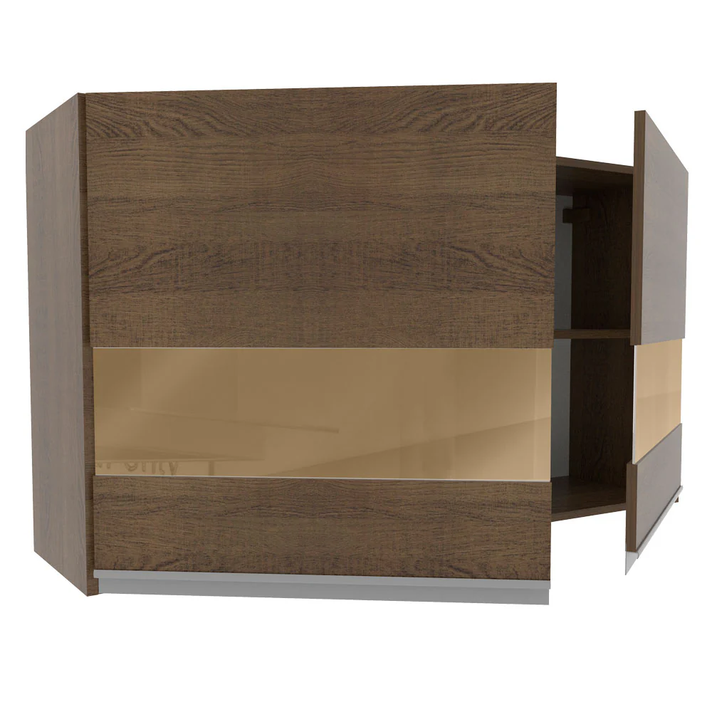 Armário Aéreo Madesa Glamy 120 cm 2 Portas com Vidro Rustic - Image 4