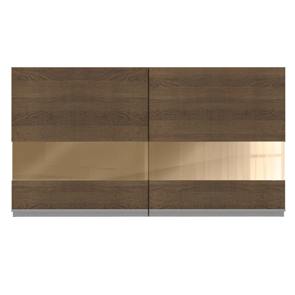Armário Aéreo Madesa Glamy 120 cm 2 Portas com Vidro Rustic - Image 8