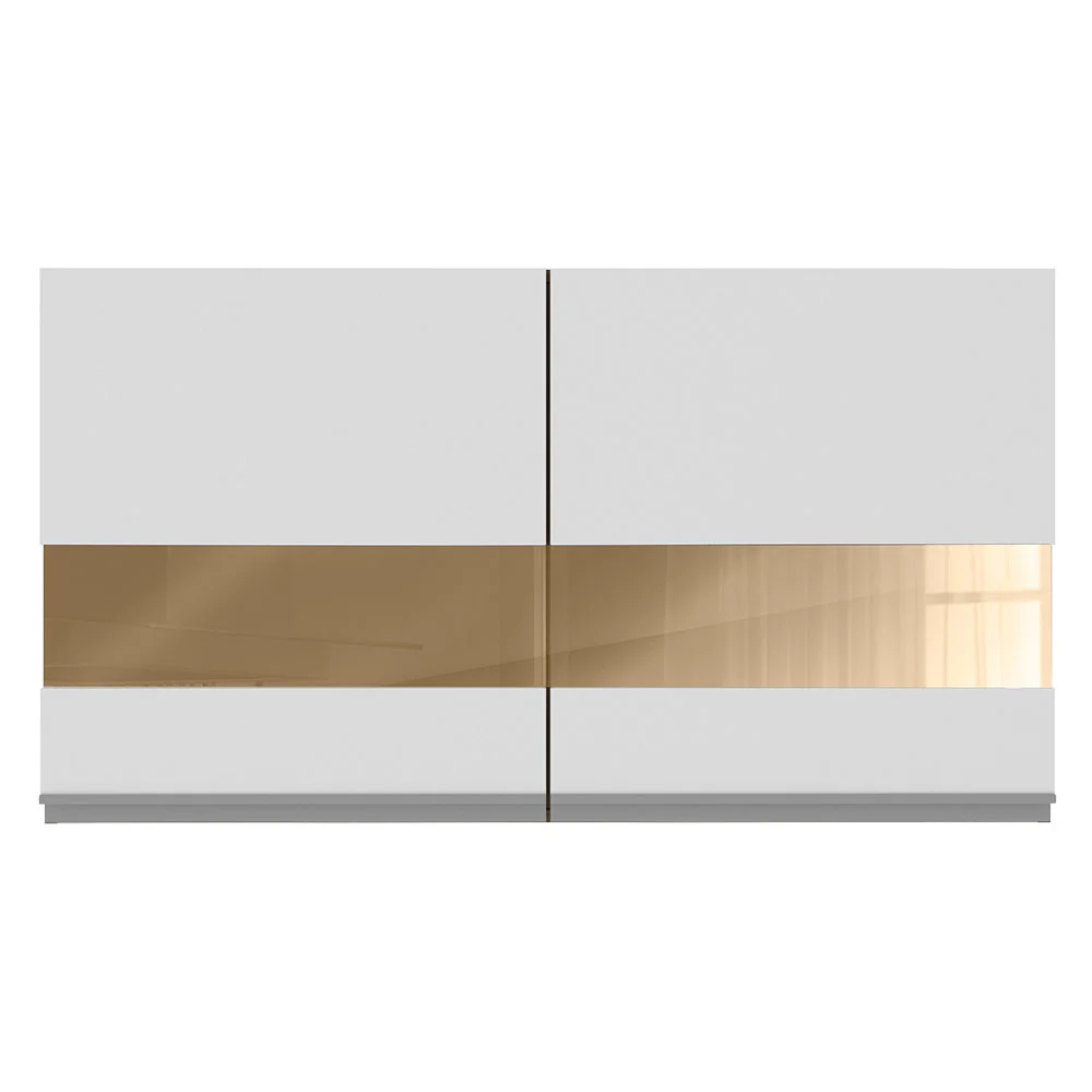 Armário Aéreo Madesa Glamy 120 cm 2 Portas com Vidro Rustic/Branco - Image 8