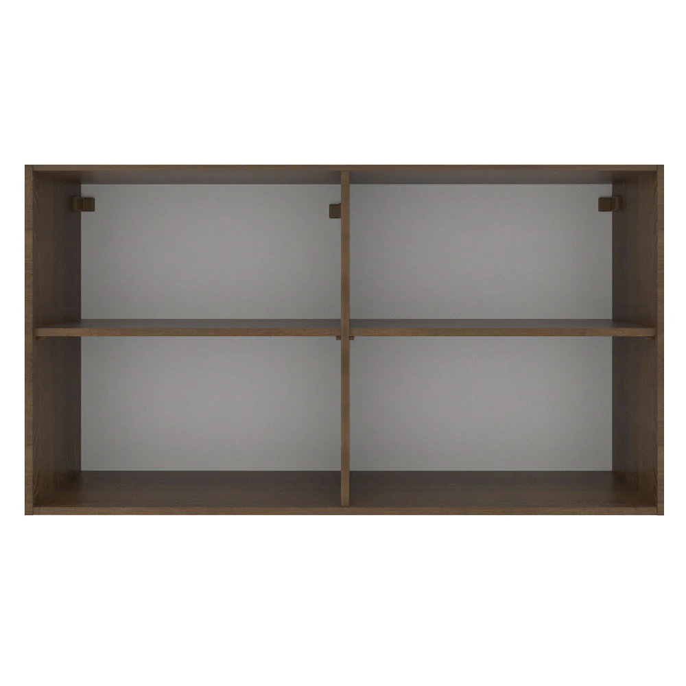 Armário Aéreo Madesa Glamy 120 cm 2 Portas com Vidro Rustic/Branco - Image 9
