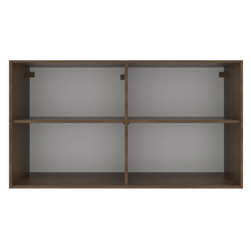 Armário Aéreo Madesa Glamy 120 cm 2 Portas com Vidro Rustic/Preto - Image 9
