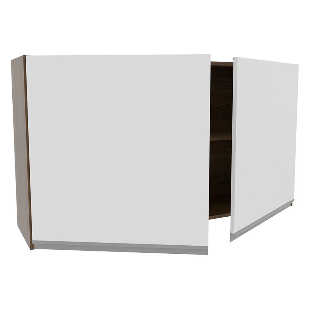 Armário Aéreo Madesa Glamy 120 cm 2 Portas Rustic/Branco - Image 4