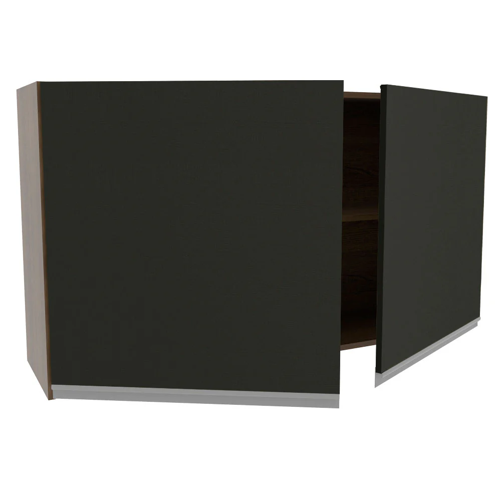 Armário Aéreo Madesa Glamy 120 cm 2 Portas Rustic/Preto - Image 4