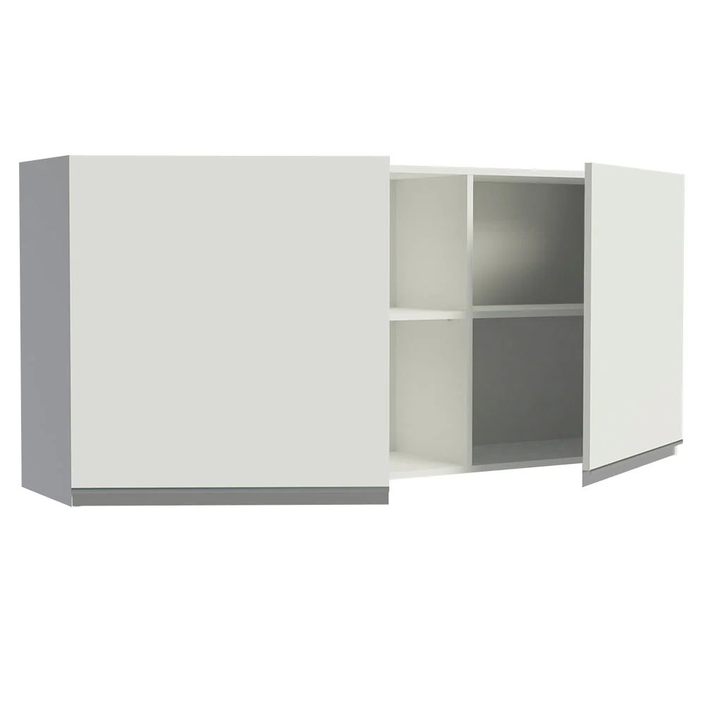 Armário Aéreo Madesa Glamy 150 cm 2 Portas e 2 Nichos Branco - Image 4