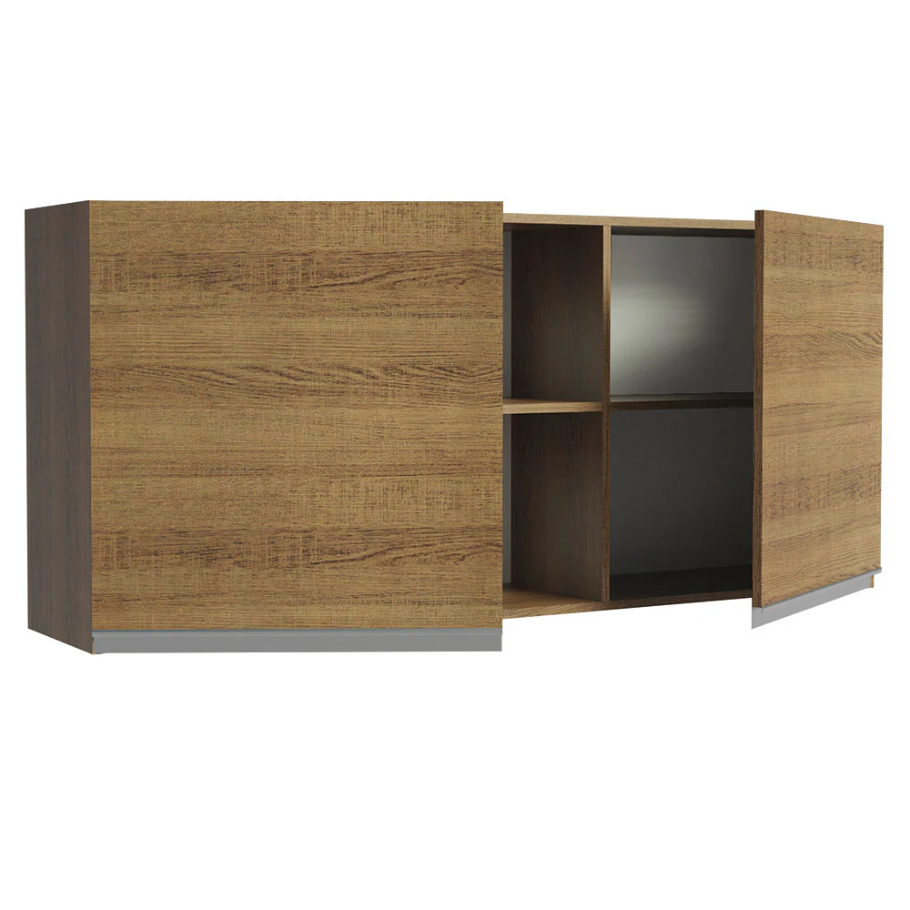 Armário Aéreo Madesa Glamy 150 cm 2 Portas e 2 Nichos Rustic - Image 4