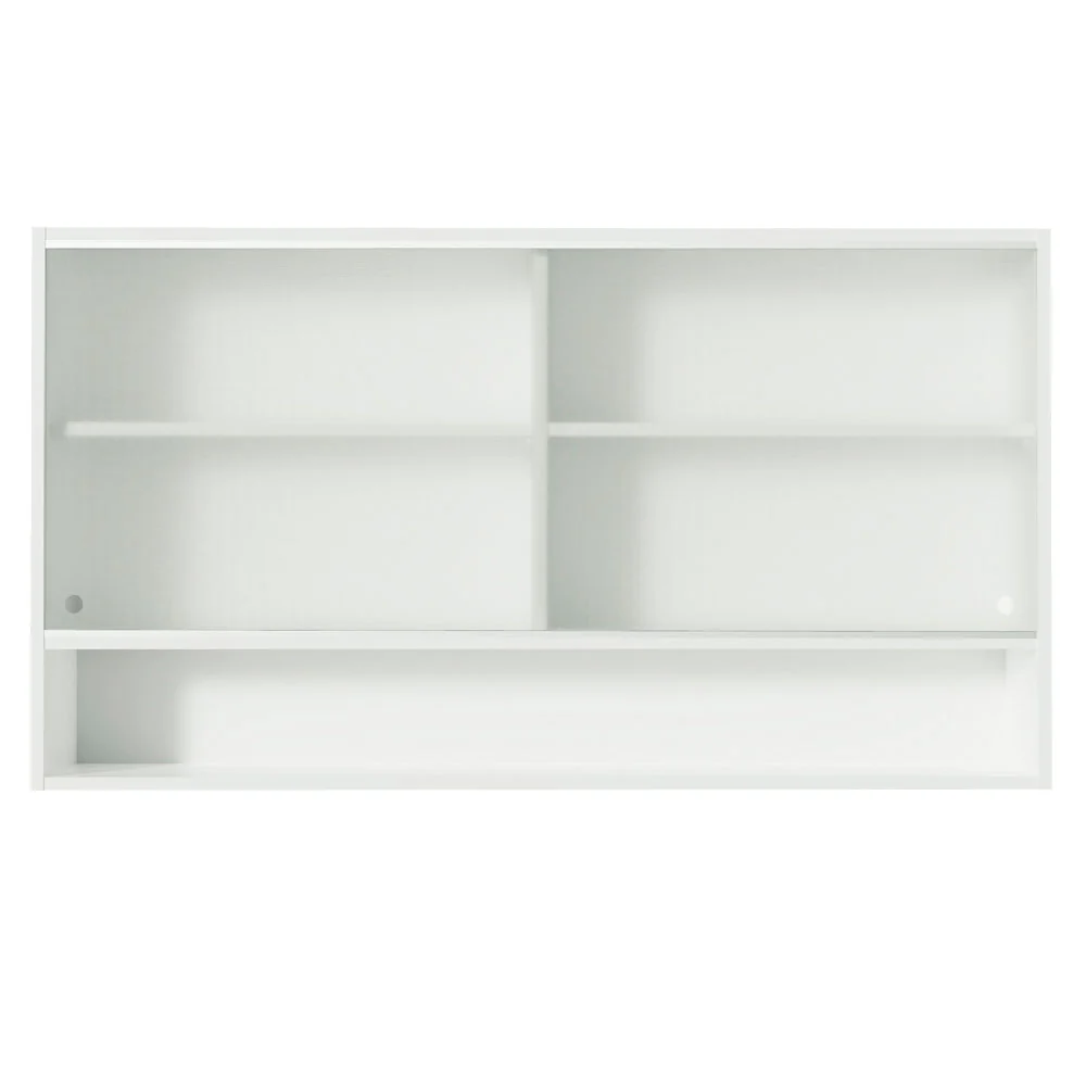Armário Aéreo Madesa Glamy 2 Portas de Correr de Vidro e 1 Nicho Branco - Image 6