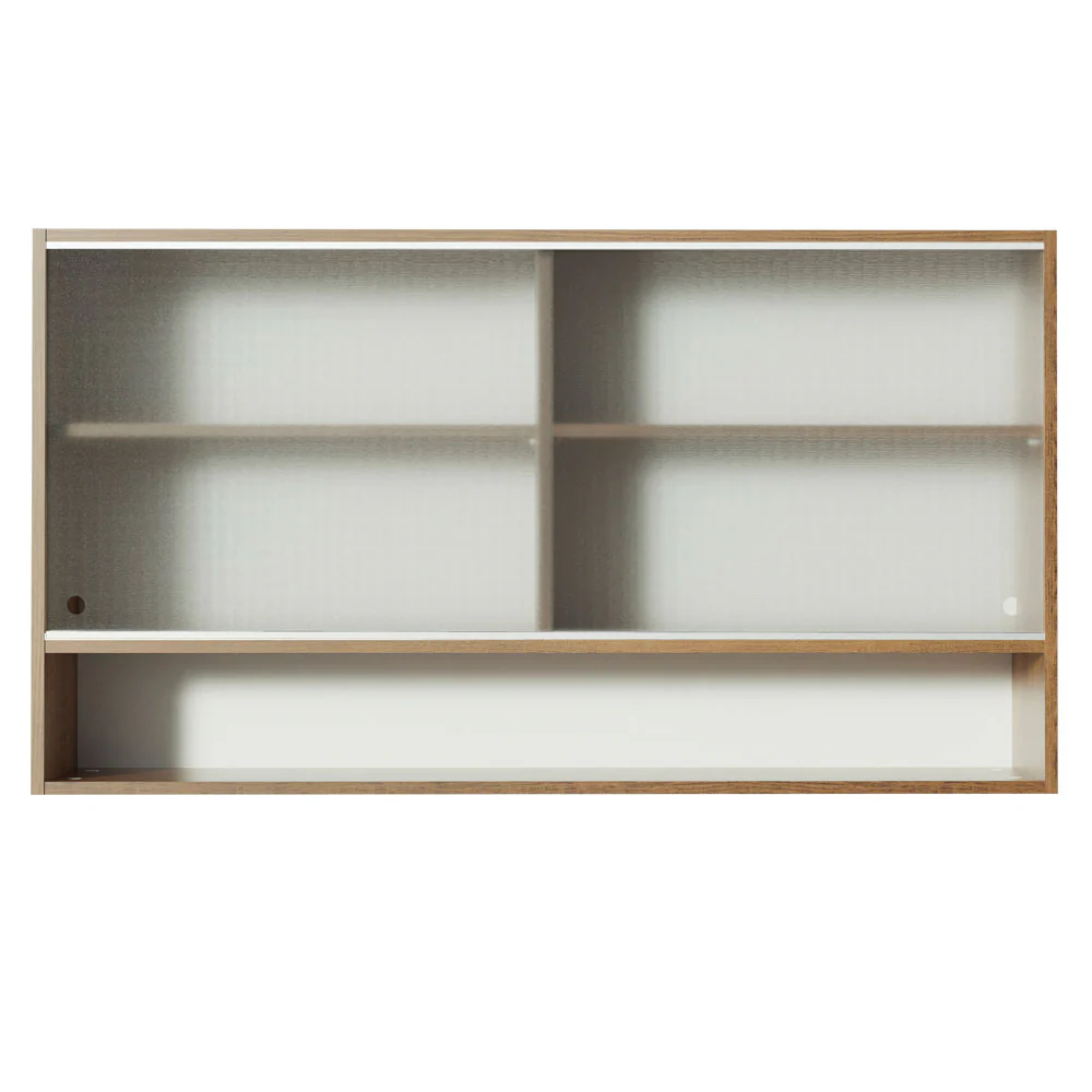 Armário Aéreo Madesa Glamy 2 Portas de Correr de Vidro e 1 Nicho Rustic - Image 7