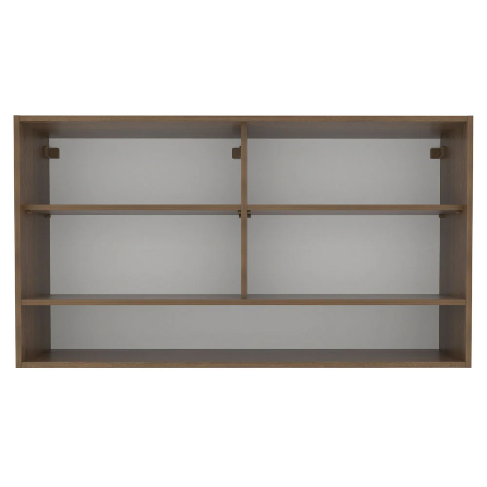 Armário Aéreo Madesa Glamy 2 Portas de Correr de Vidro e 1 Nicho Rustic - Image 8