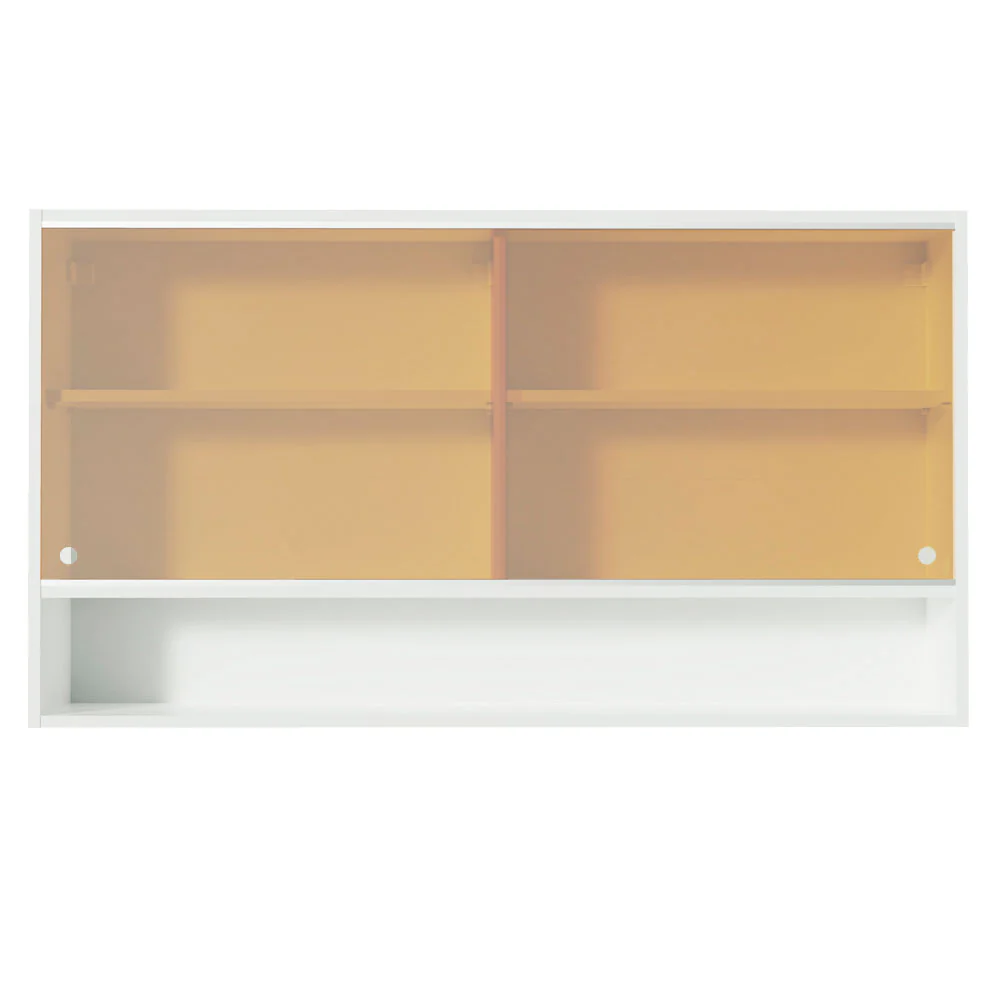 Armário Aéreo 2 Portas de Correr de Vidro Reflex e 1 Nicho para Cozinhas Glamy, Lux, Agata e Reims Madesa Branco - Image 6