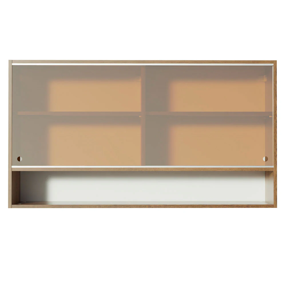 Armário Aéreo 2 Portas de Correr de Vidro Reflex e 1 Nicho para Cozinhas Glamy, Lux, Agata e Reims Rustic Madesa - Image 7