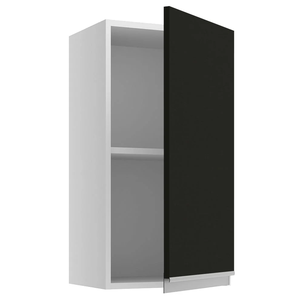 Armário Aéreo Madesa Glamy 35 cm 1 Porta Branco/Preto - Image 4