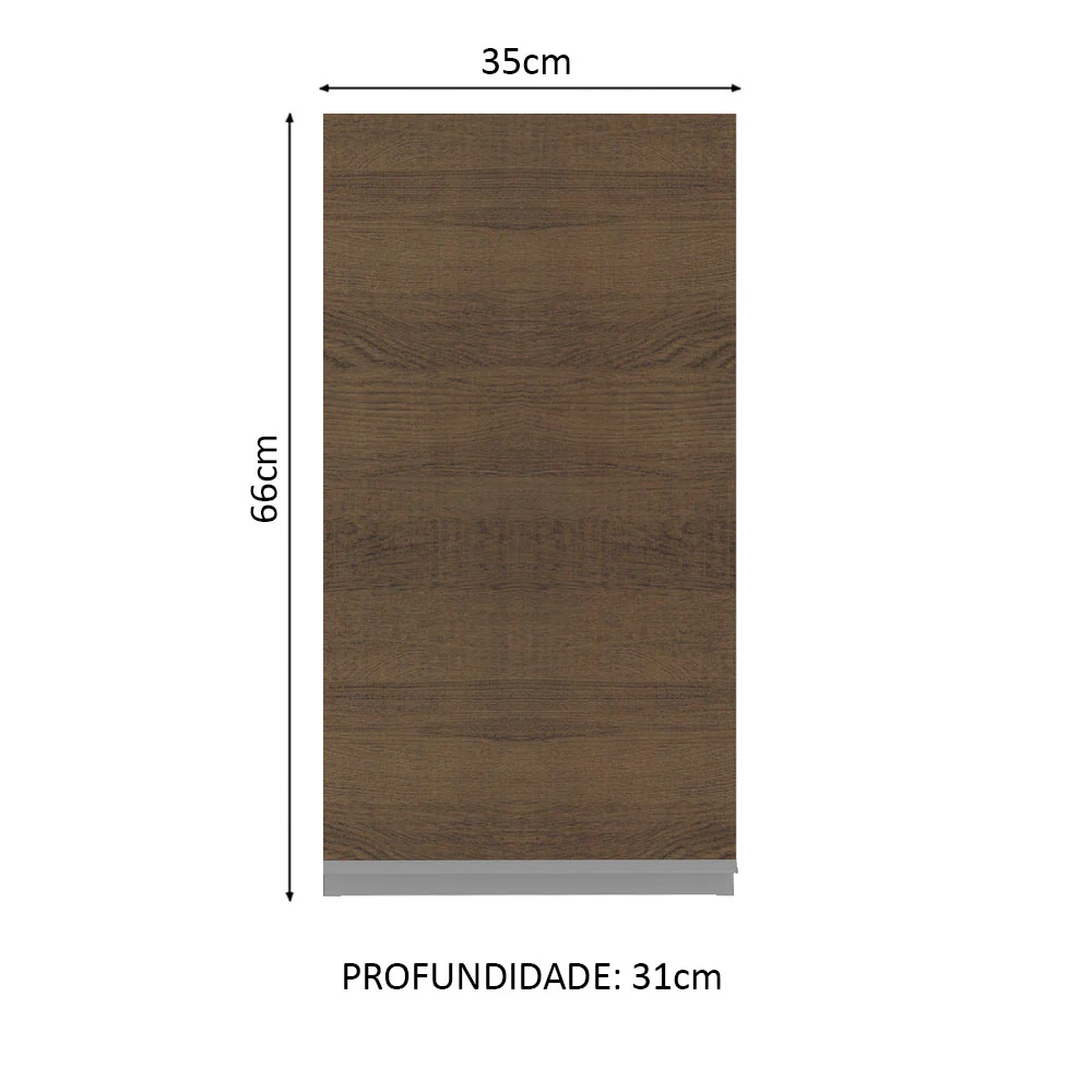Armário Aéreo Madesa Glamy 35 cm 1 Porta Rustic - Image 2