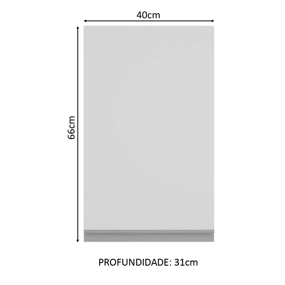 Armário Aéreo Madesa Glamy 40 cm 1 Porta Branco - Image 2