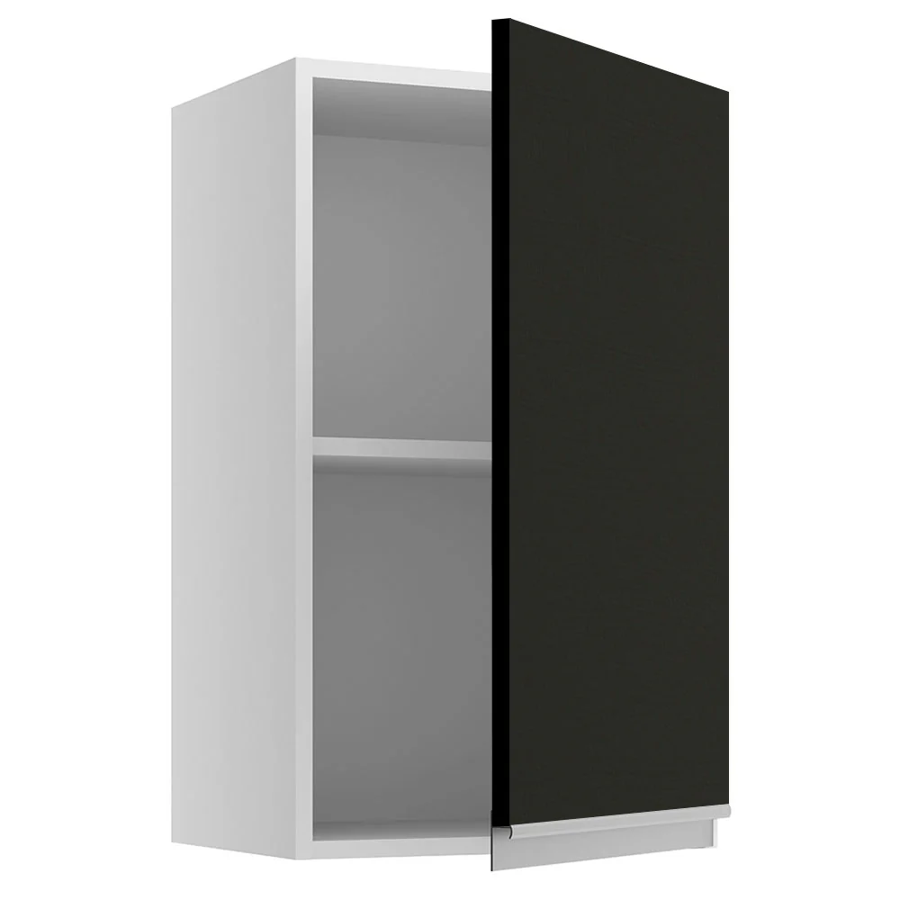 Armário Aéreo Madesa Glamy 40 cm 1 Porta Branco/Preto - Image 4