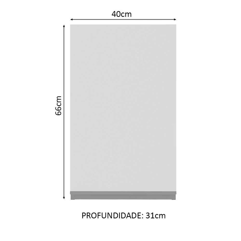 Armário Aéreo Madesa Glamy 40 cm 1 Porta Rustic/Branco - Image 2