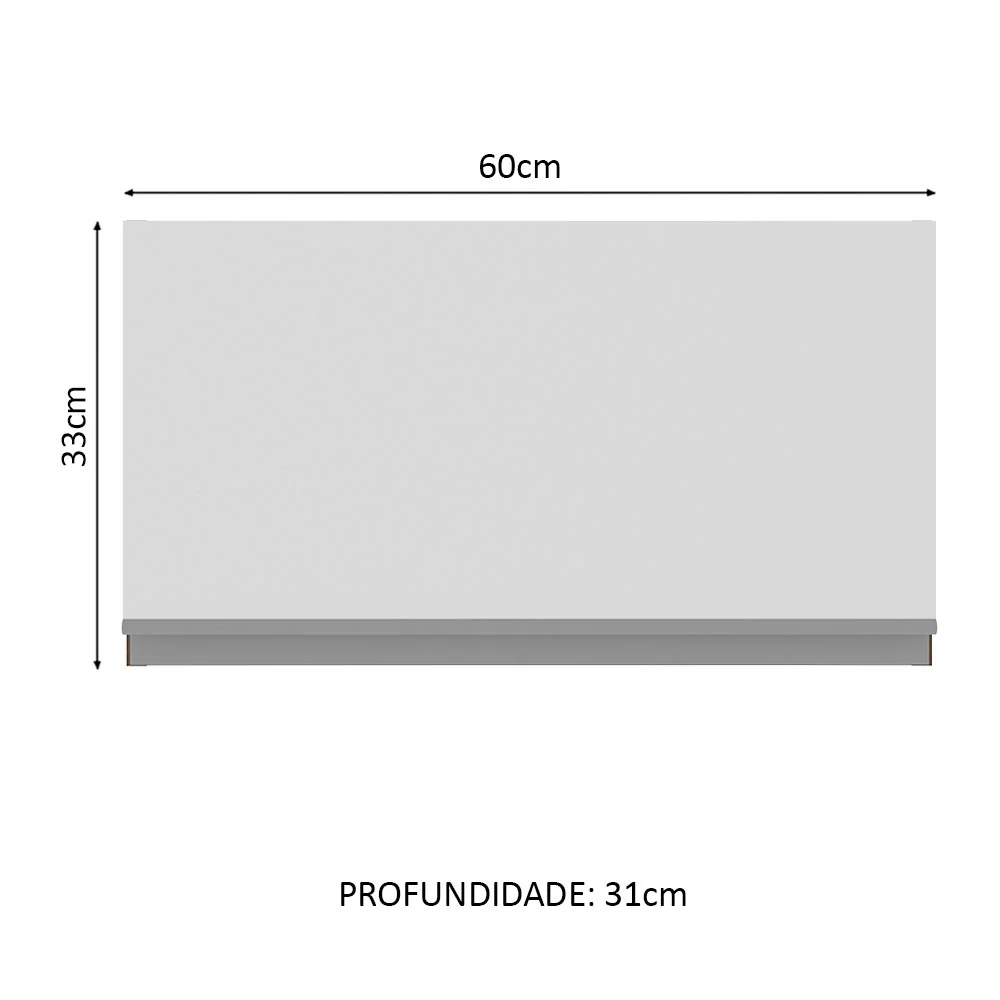 Armário Aéreo Madesa Glamy 60 cm 1 Porta Basculante Rustic/Branco - Image 2