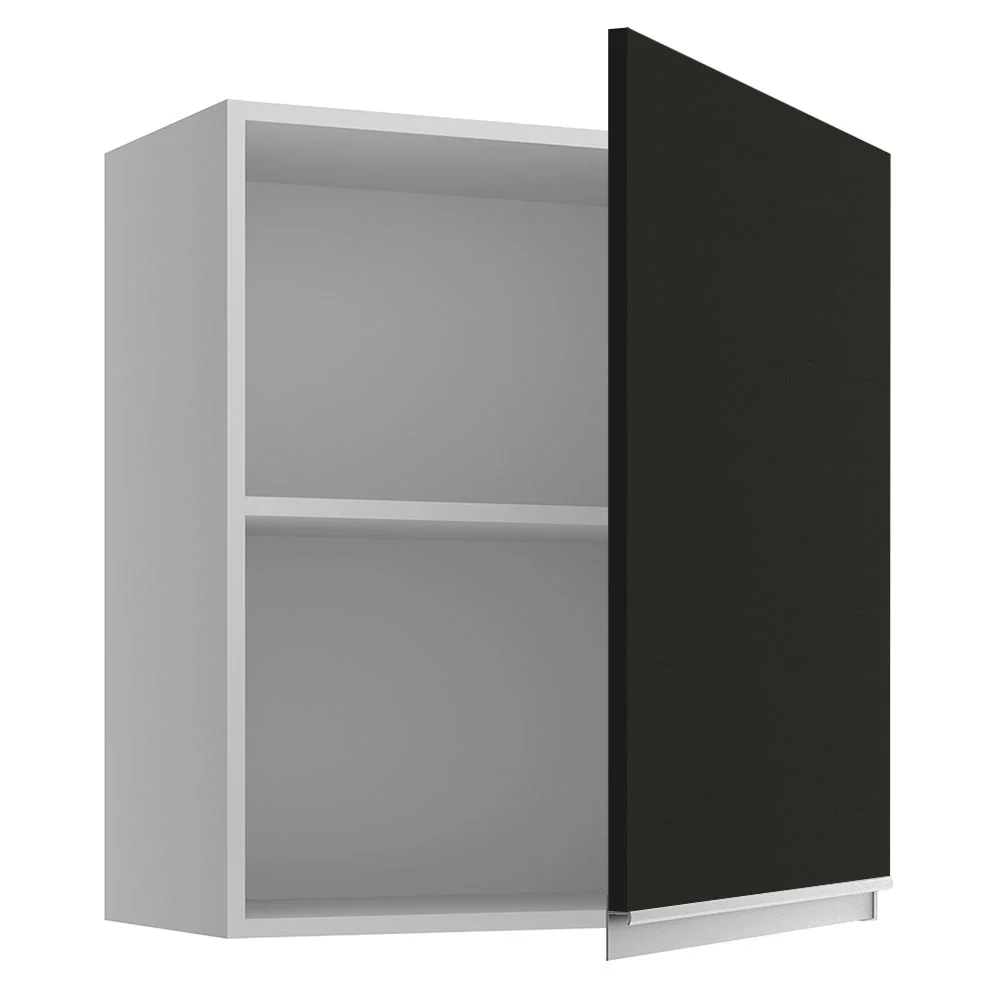 Armário Aéreo Madesa Glamy 60 cm 1 Porta Branco/Preto - Image 4