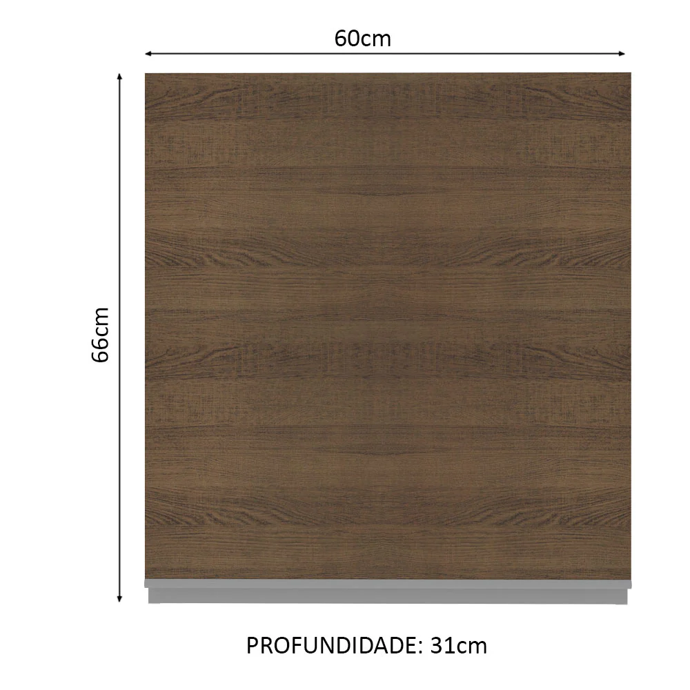 Armário Aéreo Madesa Glamy 60 cm 1 Porta Branco/Rustic - Image 2