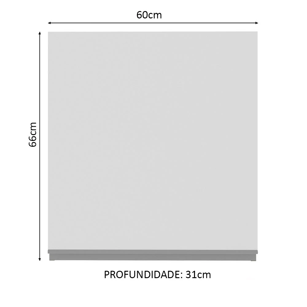 Armário Aéreo Madesa Glamy 60 cm 1 Porta Rustic/Branco - Image 2