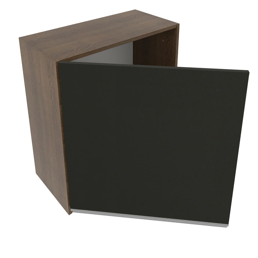 Armário Aéreo Madesa Glamy 60 cm 1 Porta Rustic/Preto - Image 4
