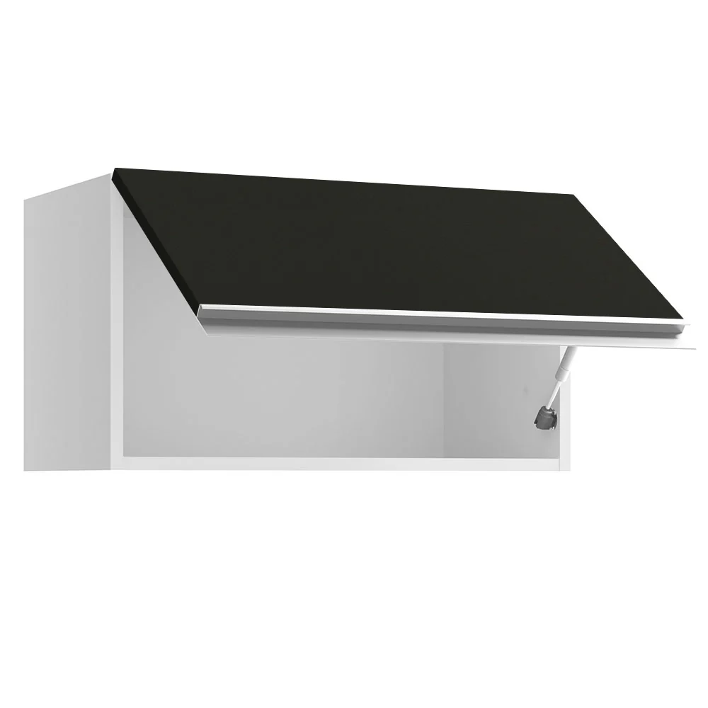 Armário Aéreo Madesa Glamy 60 cm 1 Porta Basculante Branco/Preto - Image 4