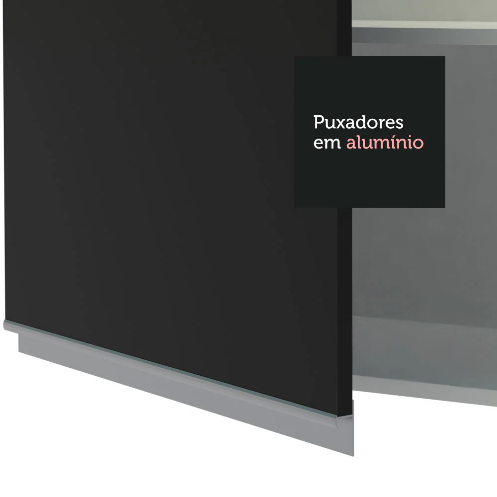 Armário Aéreo Madesa Glamy 60 cm 1 Porta Basculante Branco/Preto - Image 5