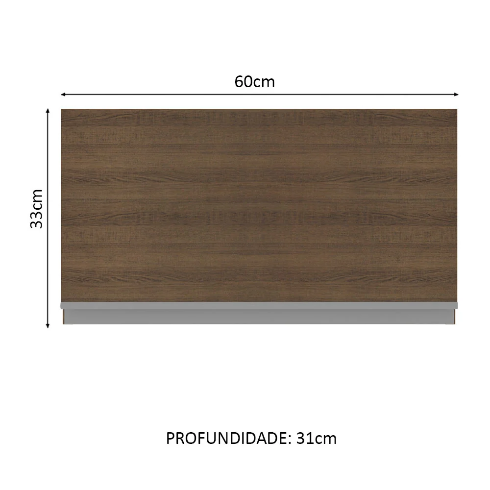 Armário Aéreo Madesa Glamy 60 cm 1 Porta Basculante Rustic - Image 2