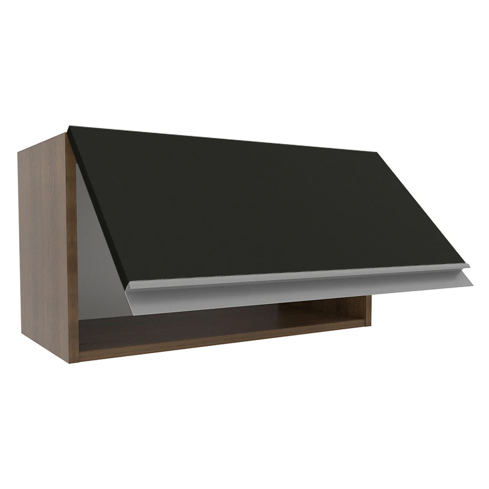 Armário Aéreo Madesa Glamy 60 cm 1 Porta Basculante Rustic/Preto - Image 4