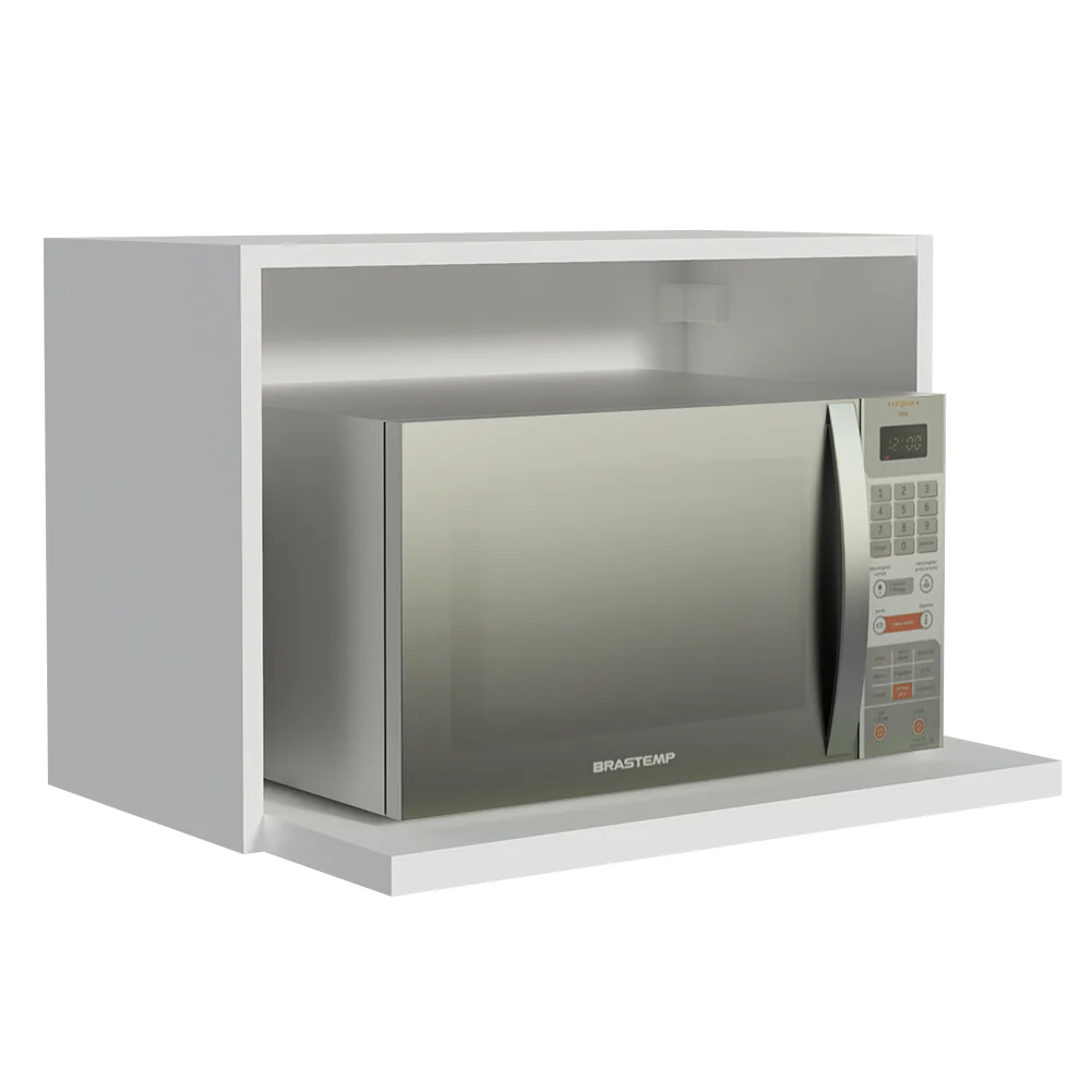 Armário Aéreo 60 cm Nicho para Microondas e Forno Elétrico Branco Madesa - Image 3