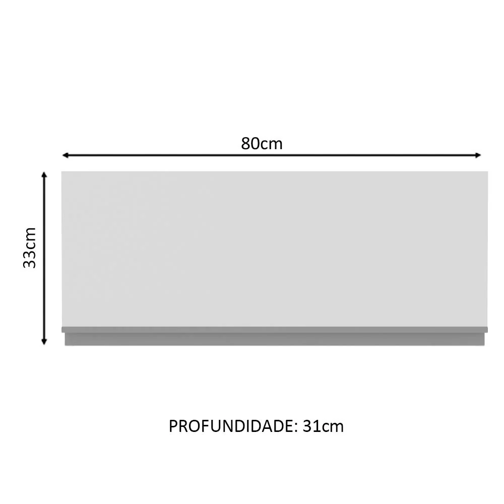 Armário Aéreo Madesa Glamy 80 cm 1 Porta Basculante Branco - Image 2