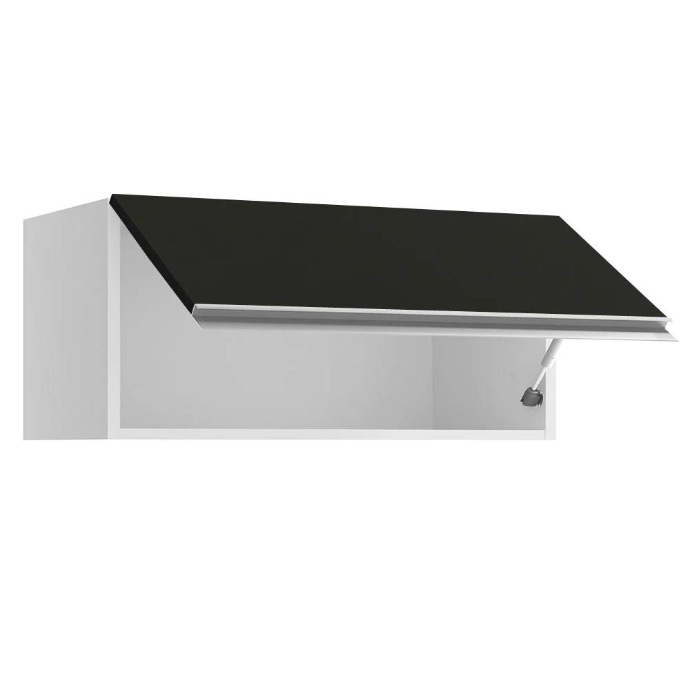 Armário Aéreo Madesa Glamy 80 cm 1 Porta Basculante Branco/Preto - Image 4