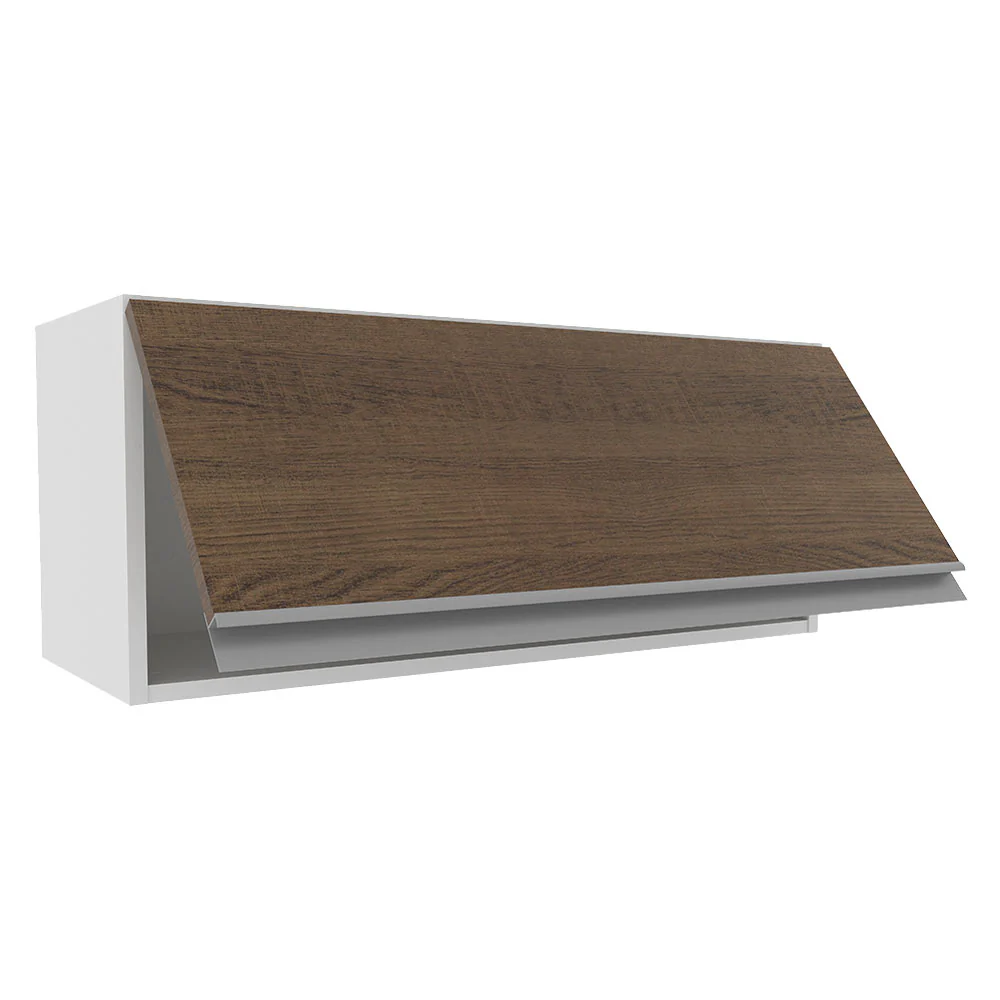 Armário Aéreo Madesa Glamy 80 cm 1 Porta Basculante Branco/Rustic - Image 4