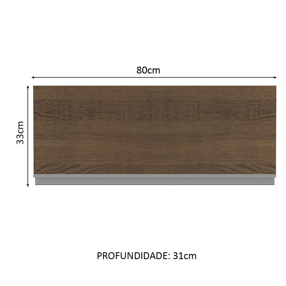Armário Aéreo Madesa Glamy 80 cm 1 Porta Basculante Rustic - Image 2