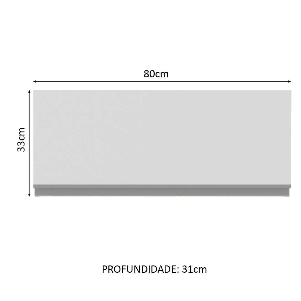 Armário Aéreo Madesa Glamy 80 cm 1 Porta Basculante Rustic/Branco - Image 2