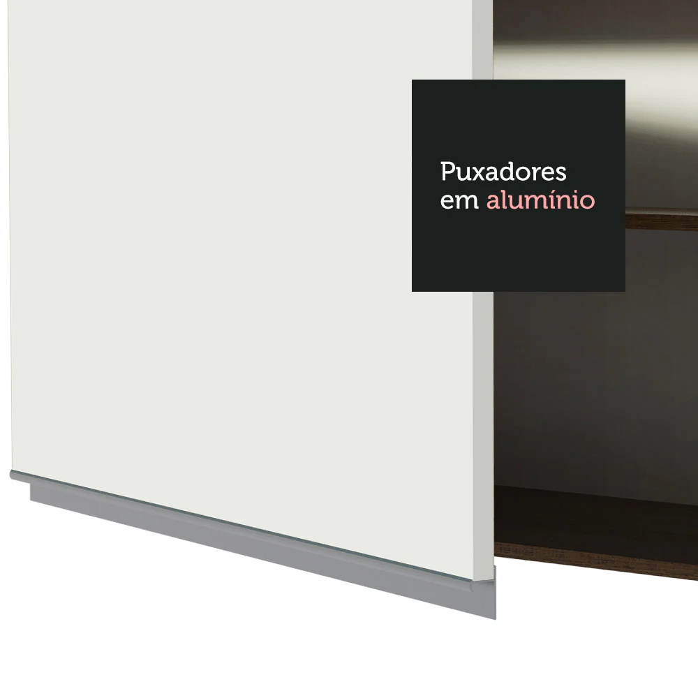 Armário Aéreo Madesa Glamy 80 cm 1 Porta Basculante Rustic/Branco - Image 5