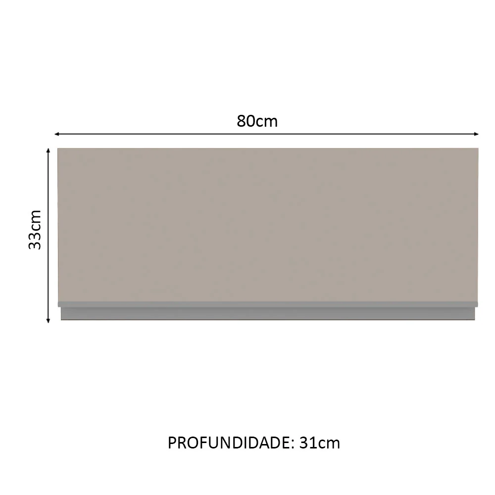 Armário Aéreo Madesa Glamy 80 cm 1 Porta Basculante Rustic/Crema - Image 2